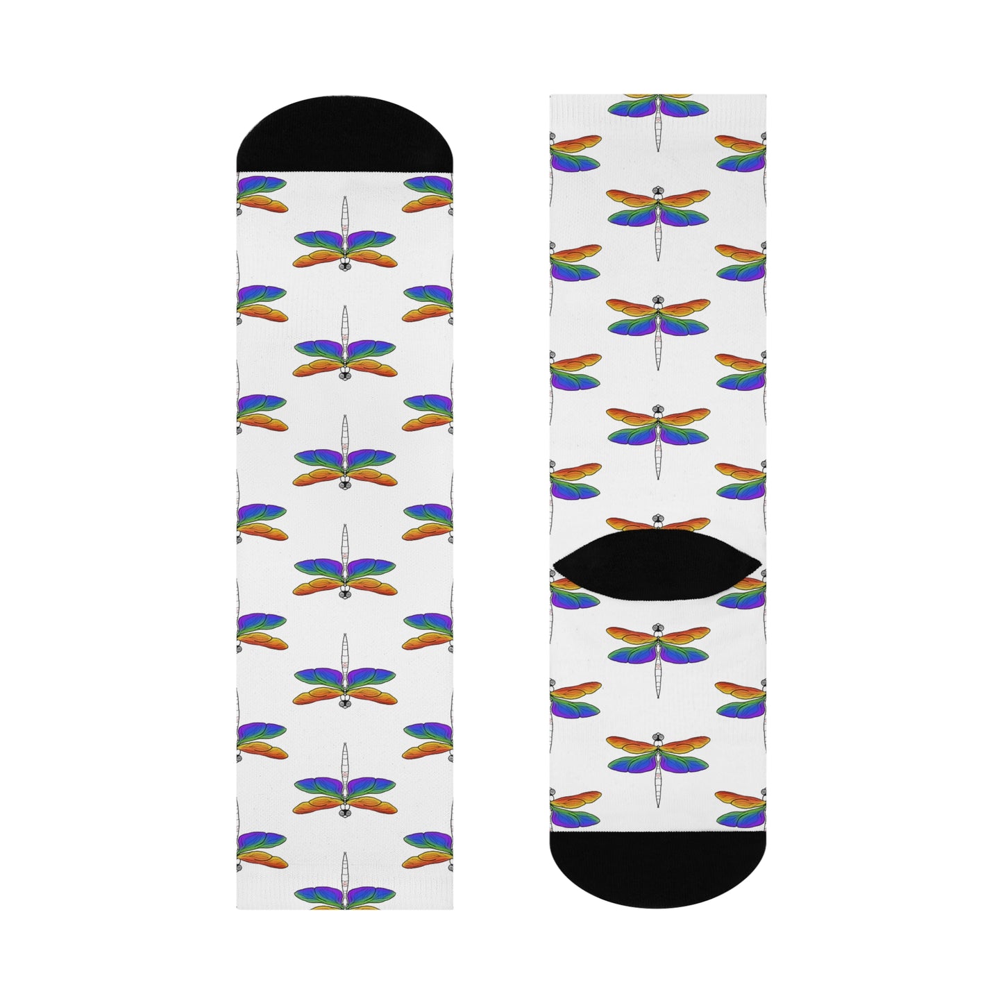Dragonfly | Rainbow Pride | Cushioned Crew Socks