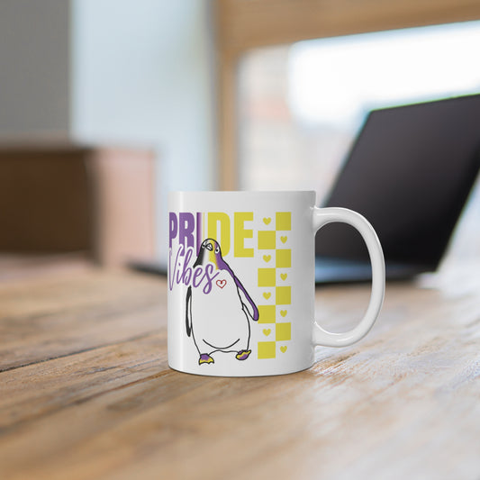 Penguin Pride Vibes | 11 oz. Coffee Mug | Non Binary Pride