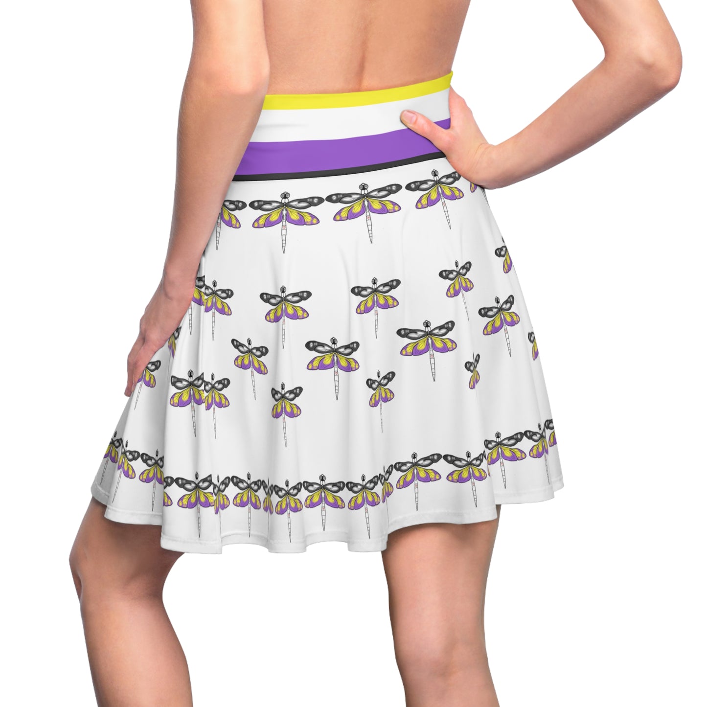 Non Binary Pride | Dragonflies | Skater Skirt