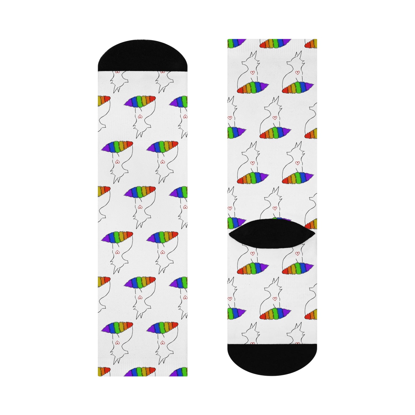 Fox | Rainbow Pride | Cushioned Crew Socks