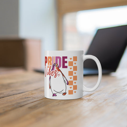 Penguin Pride Vibes | 11 oz. Coffee Mug | Lesbian Pride