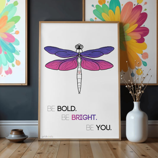 Bi Pride | "Be Bold. Be Bright. Be You." | 11x17 Art Print