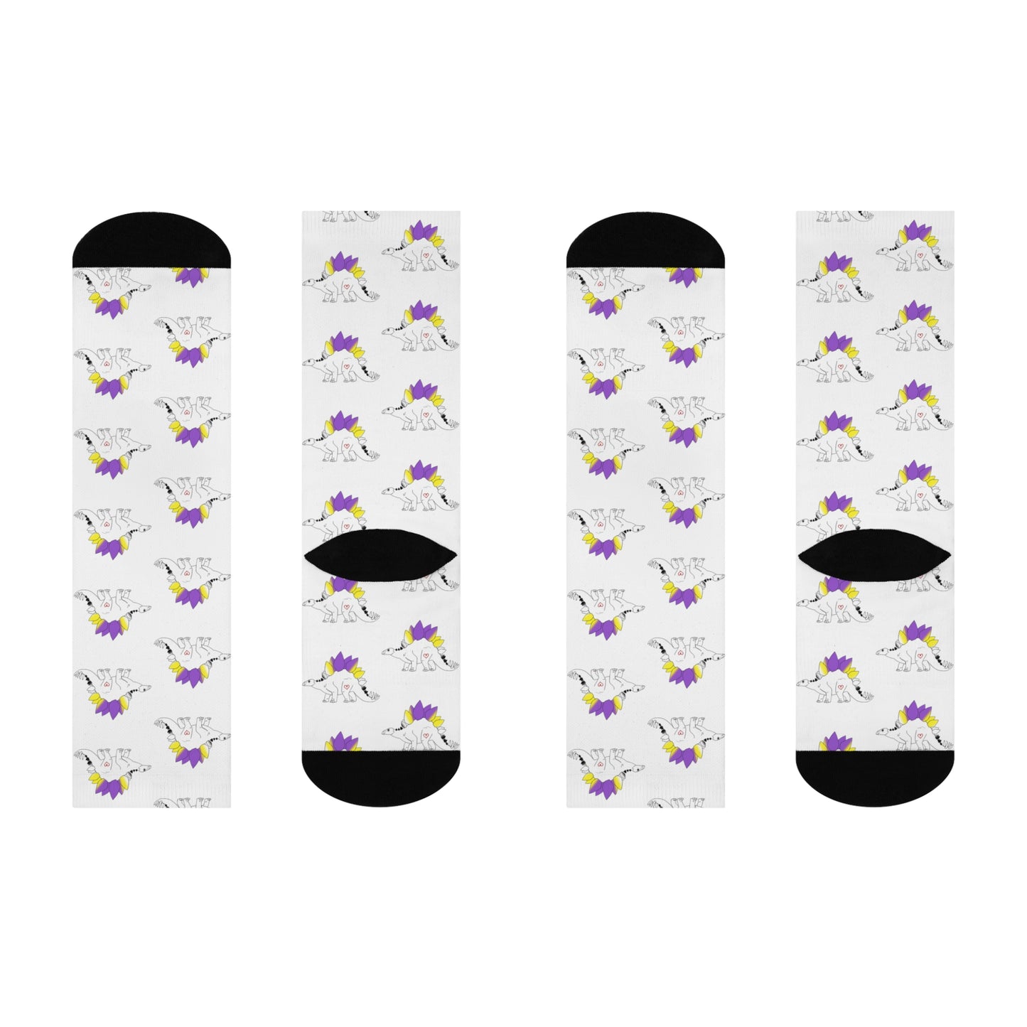 Stegosaurus | Non Binary Pride | Cushioned Crew Socks