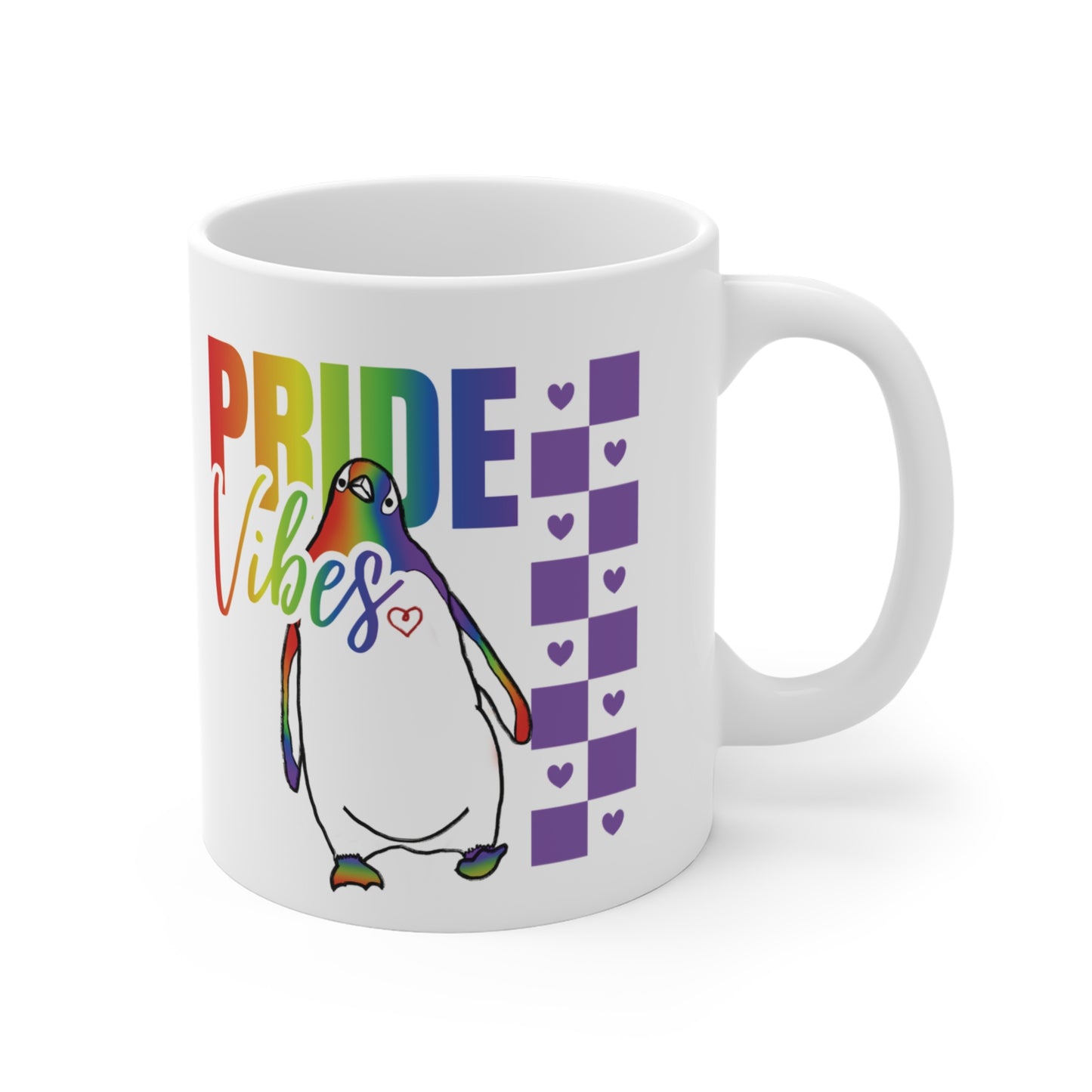 Penguin Pride Vibes | 11 oz. Coffee Mug | Rainbow Pride