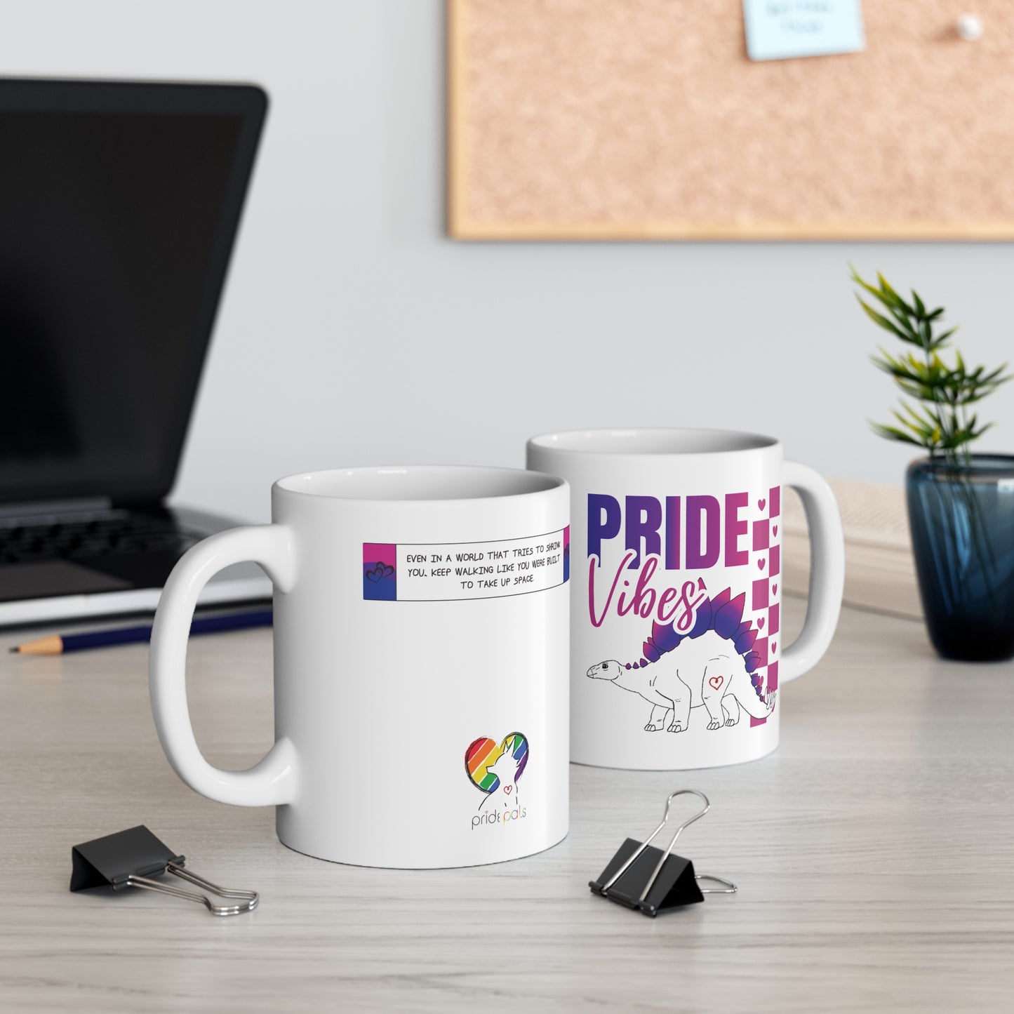 Stegosaurus Pride Vibes | 11 oz Coffee Mug | Bi Pride