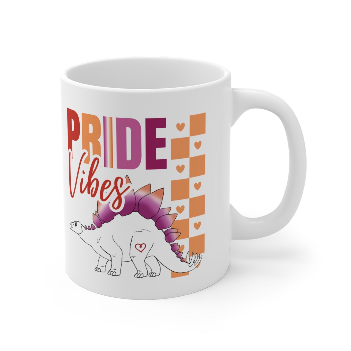 Stegosaurus Pride Vibes | 11 oz Coffee Mug | Lesbian Pride