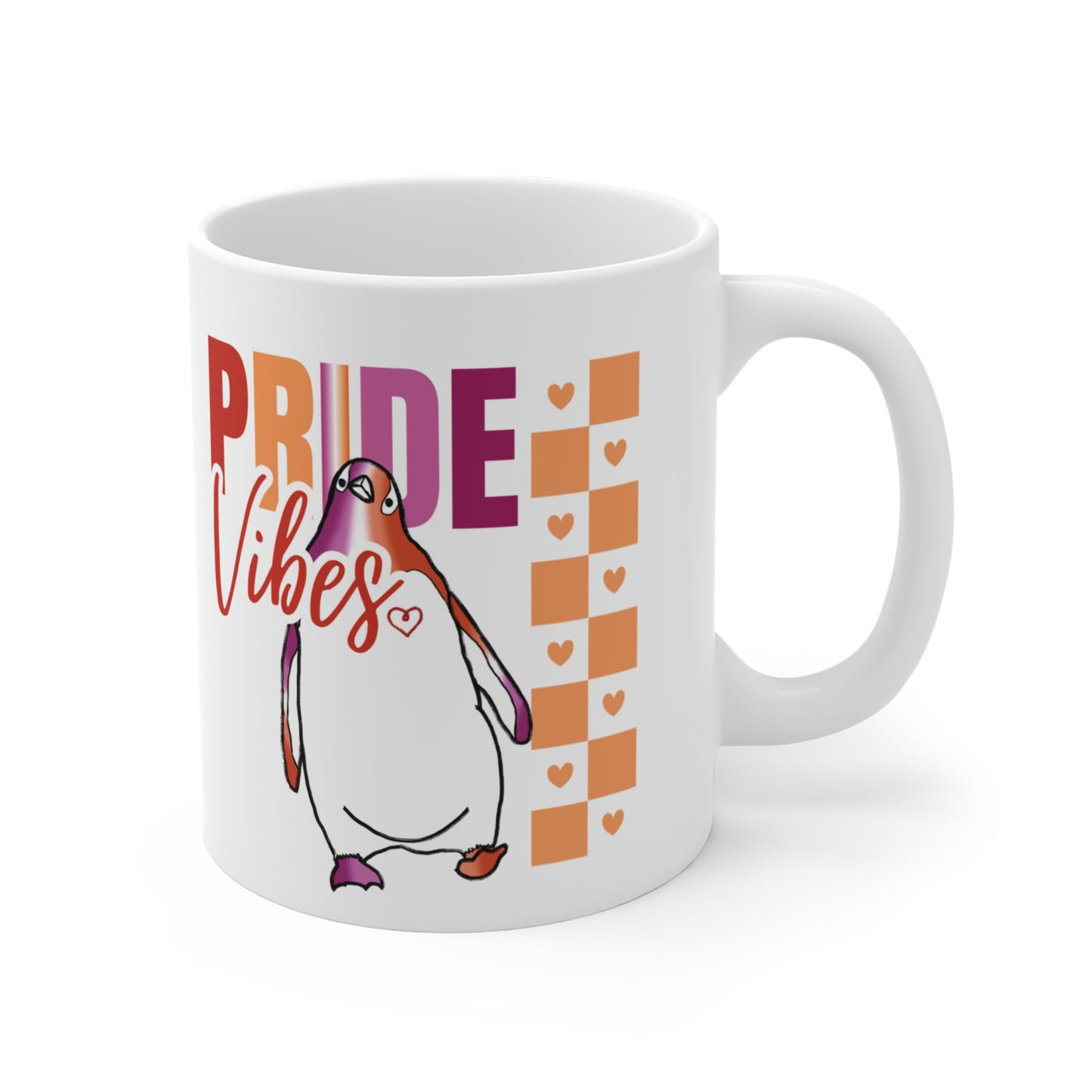 Penguin Pride Vibes | 11 oz. Coffee Mug | Lesbian Pride