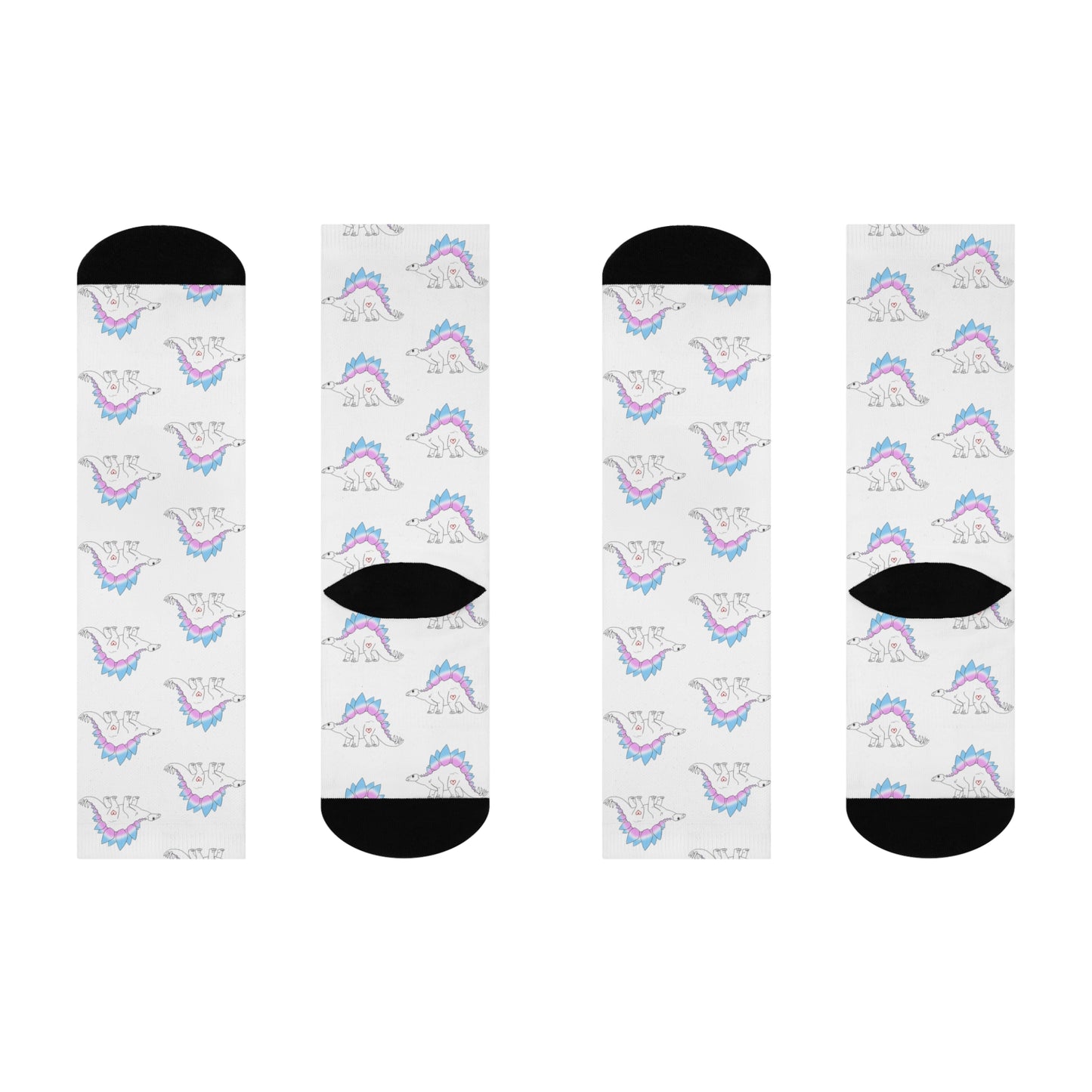 Stegosaurus | Trans Pride | Cushioned Crew Socks