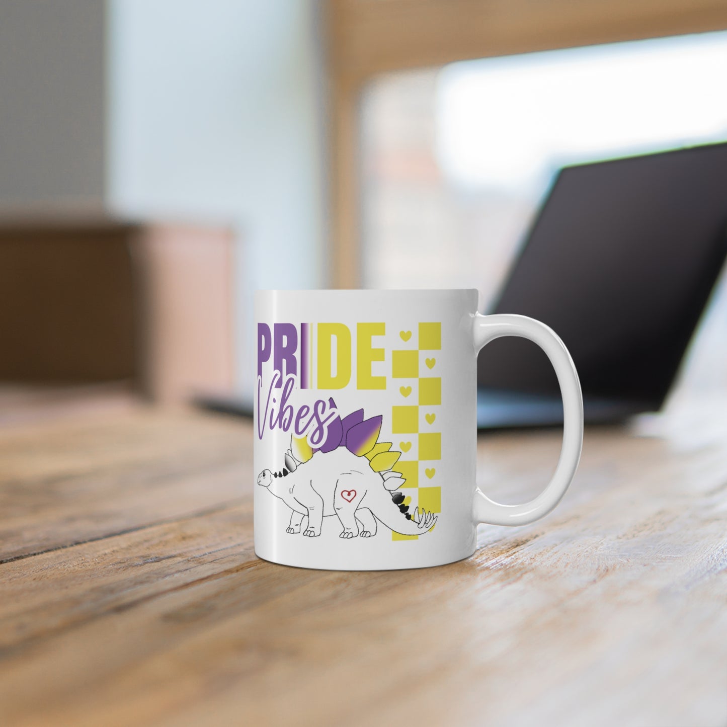 Stegosaurus Pride Vibes | 11 oz Coffee Mug | Non Binary Pride