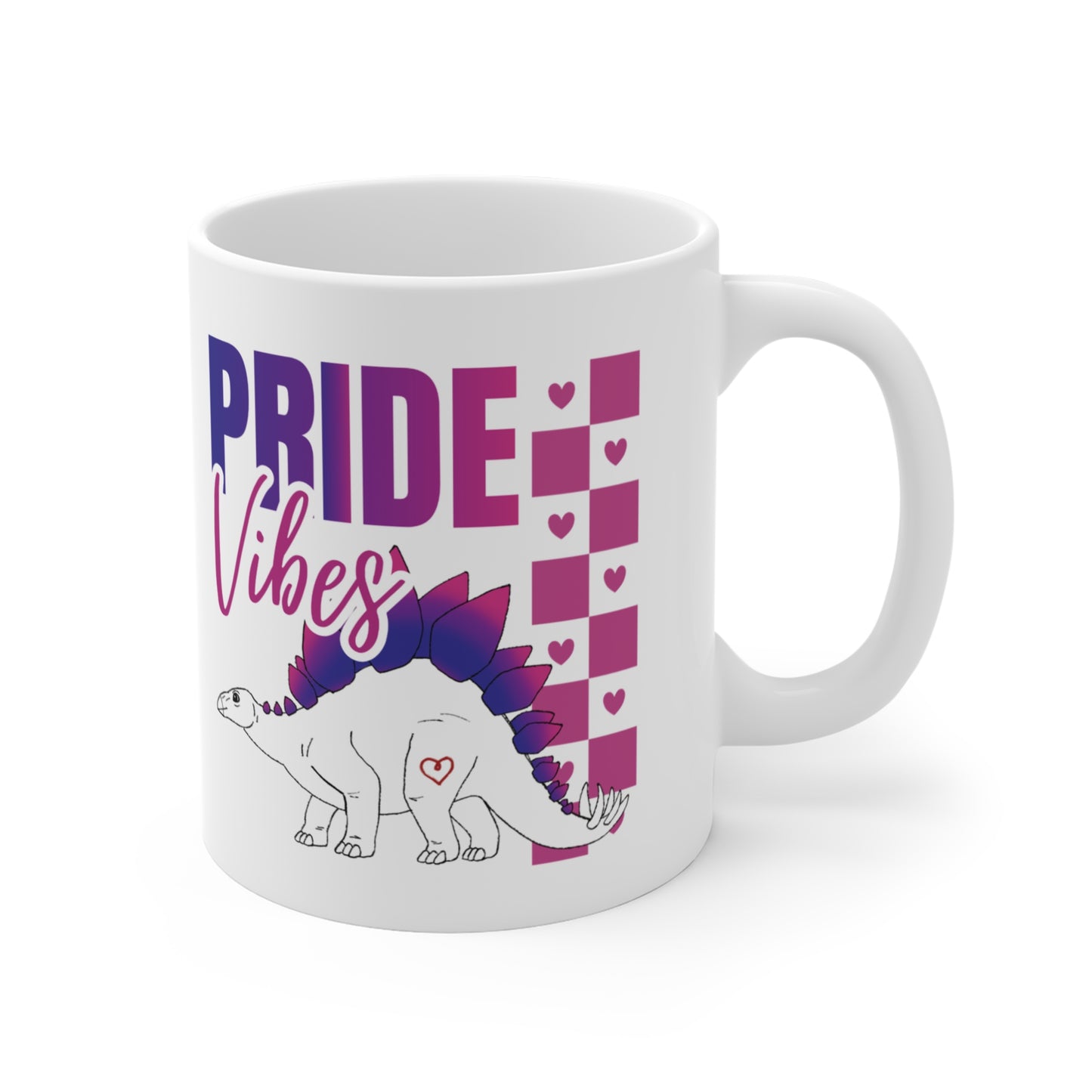 Stegosaurus Pride Vibes | 11 oz Coffee Mug | Bi Pride