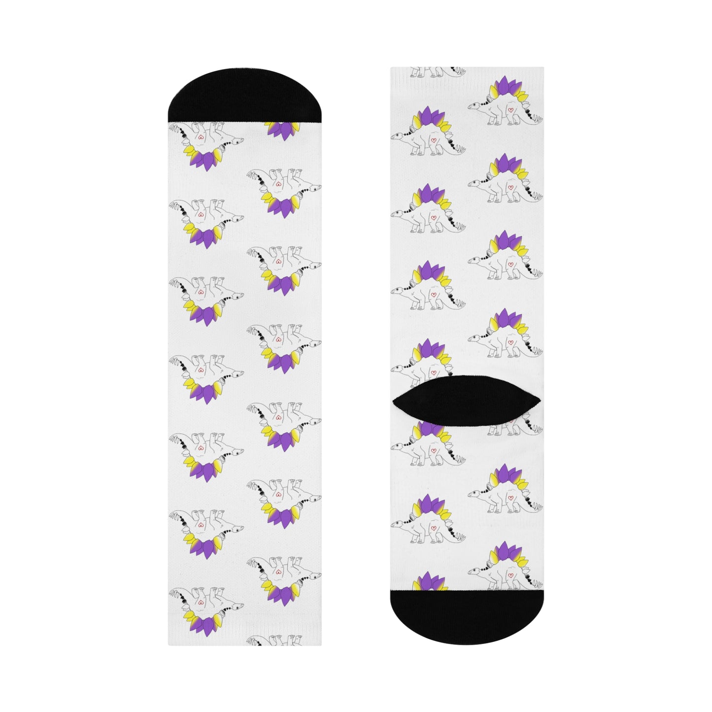 Stegosaurus | Non Binary Pride | Cushioned Crew Socks