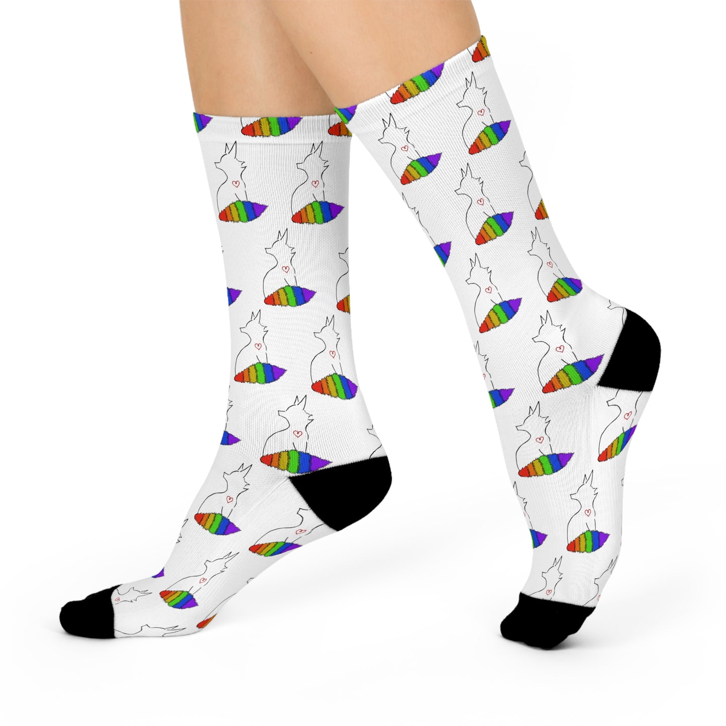 Fox | Rainbow Pride | Cushioned Crew Socks
