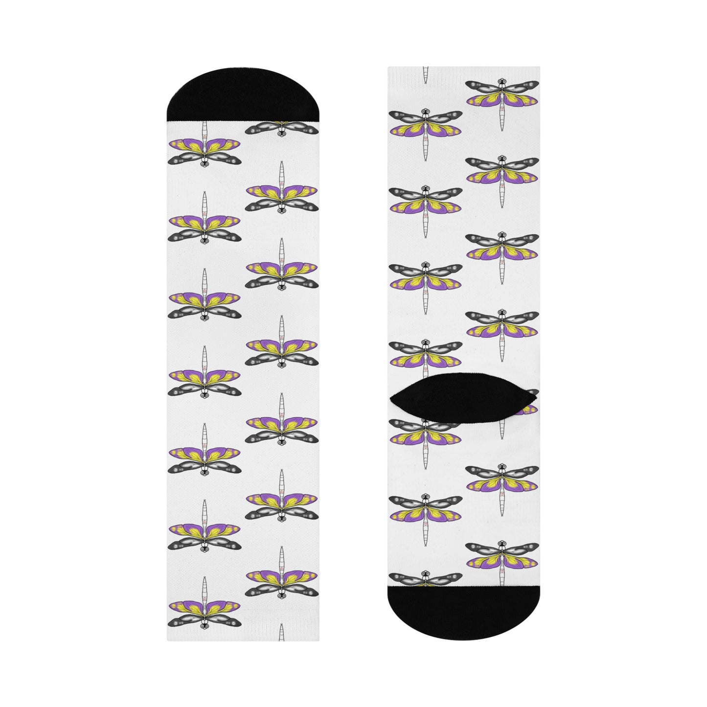 Dragonfly | Non Binary Pride | Cushioned Crew Socks