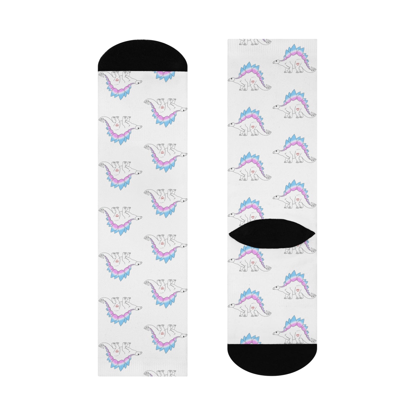 Stegosaurus | Trans Pride | Cushioned Crew Socks