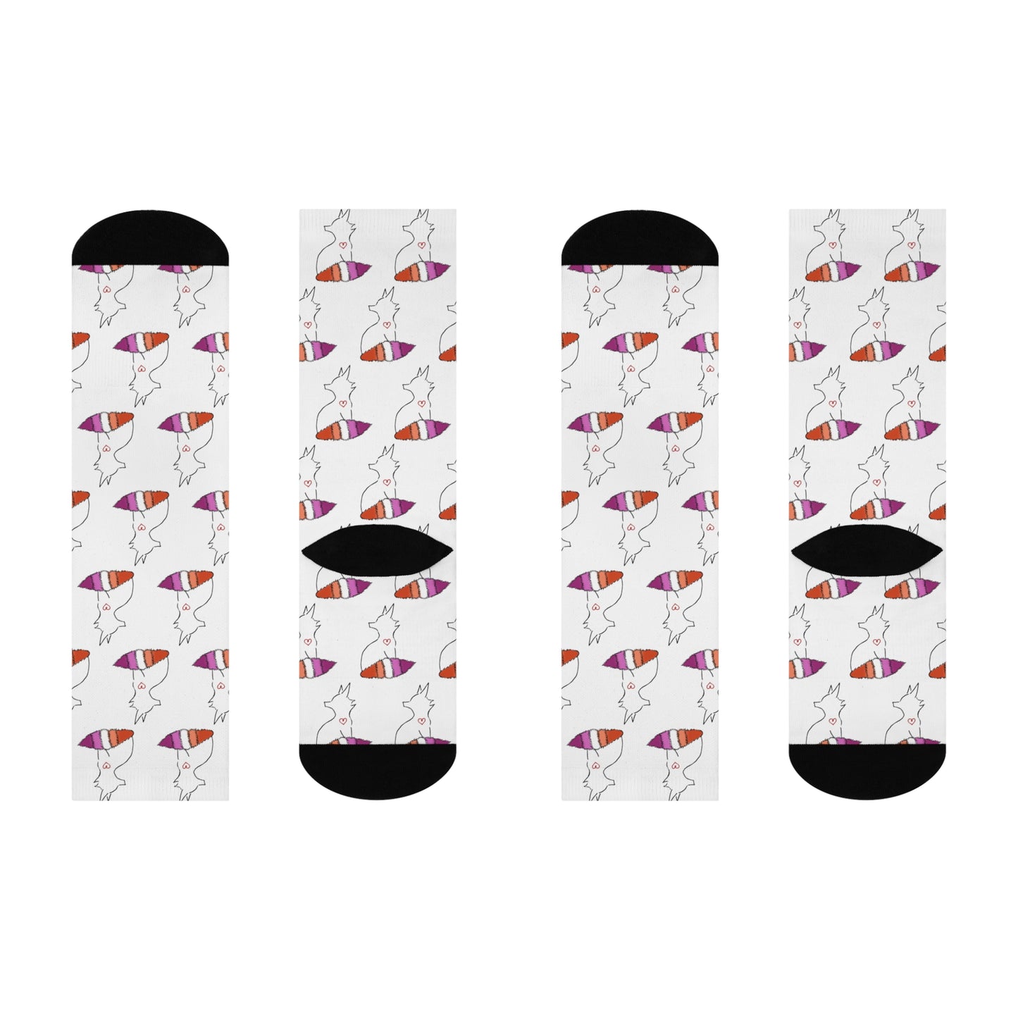 Fox | Lesbian Pride | Cushioned Crew Socks