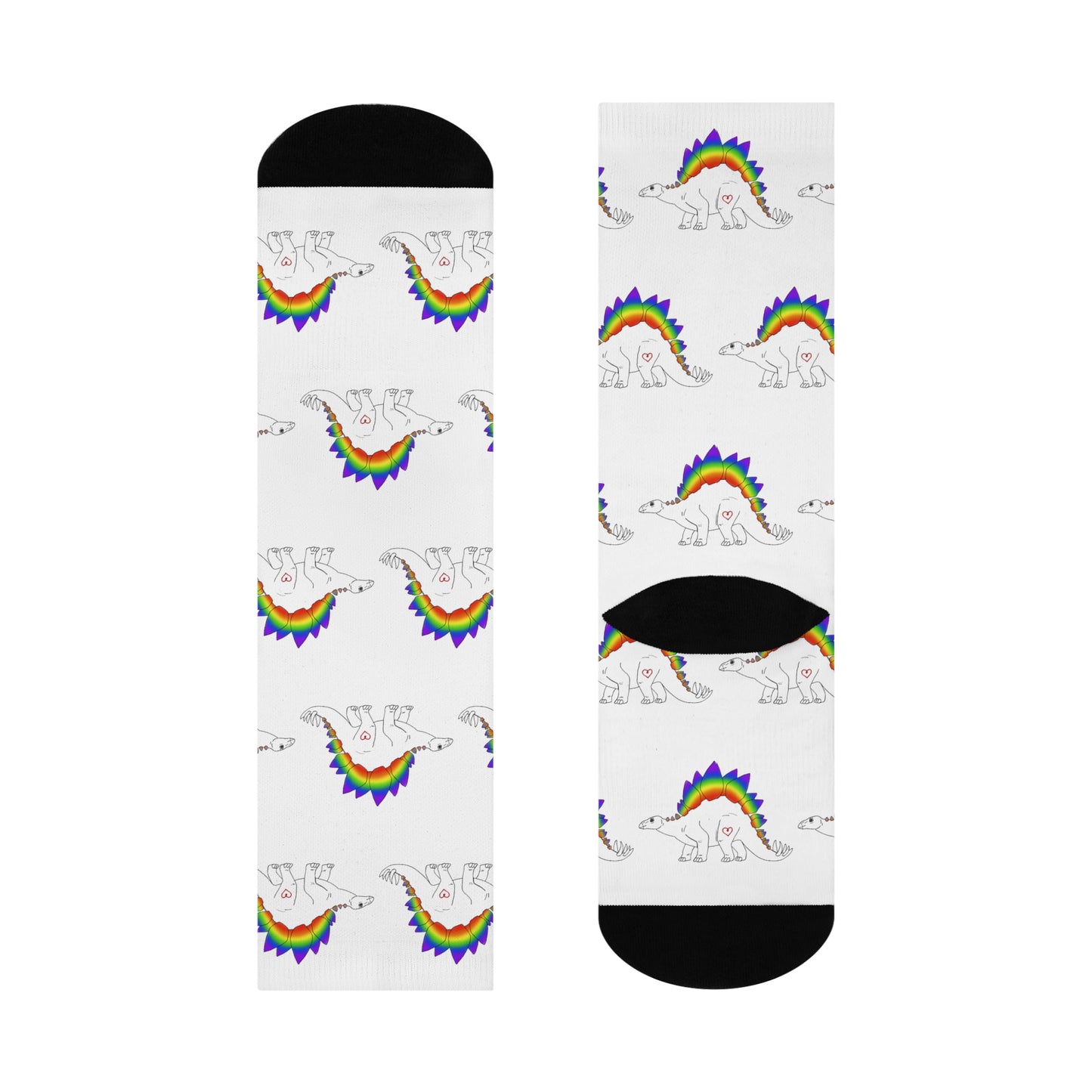 Stegosaurus | Rainbow Pride | Cushioned Crew Socks
