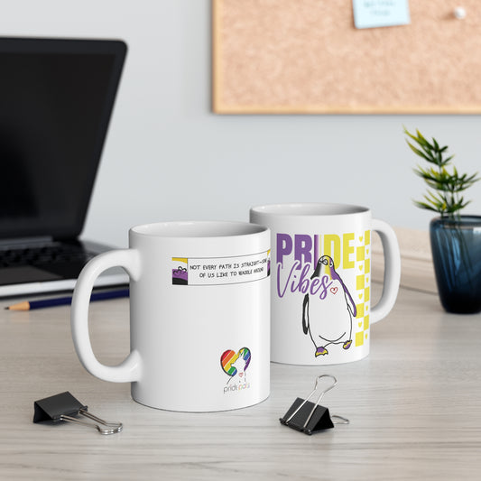 Penguin Pride Vibes | 11 oz. Coffee Mug | Non Binary Pride