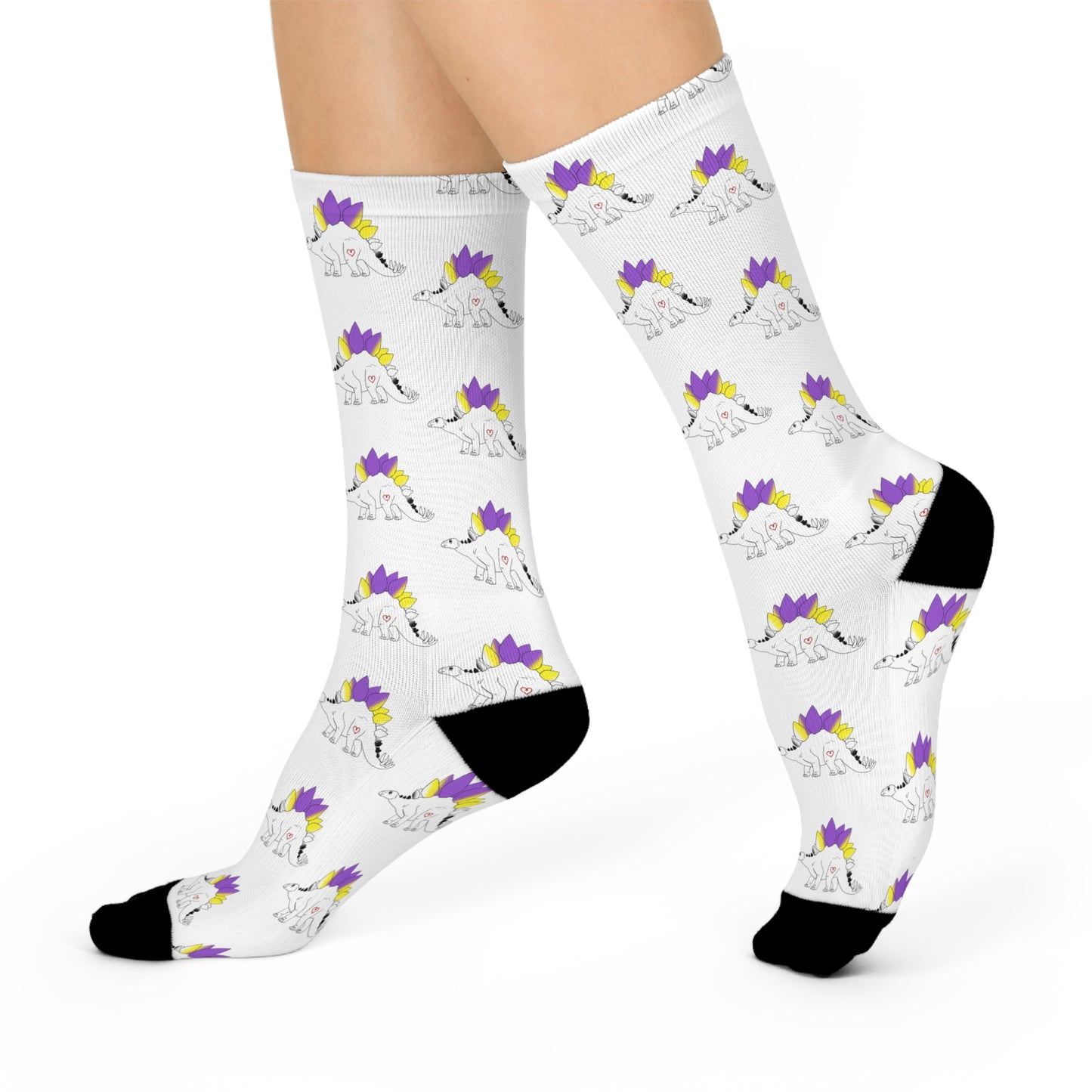 Stegosaurus | Non Binary Pride | Cushioned Crew Socks