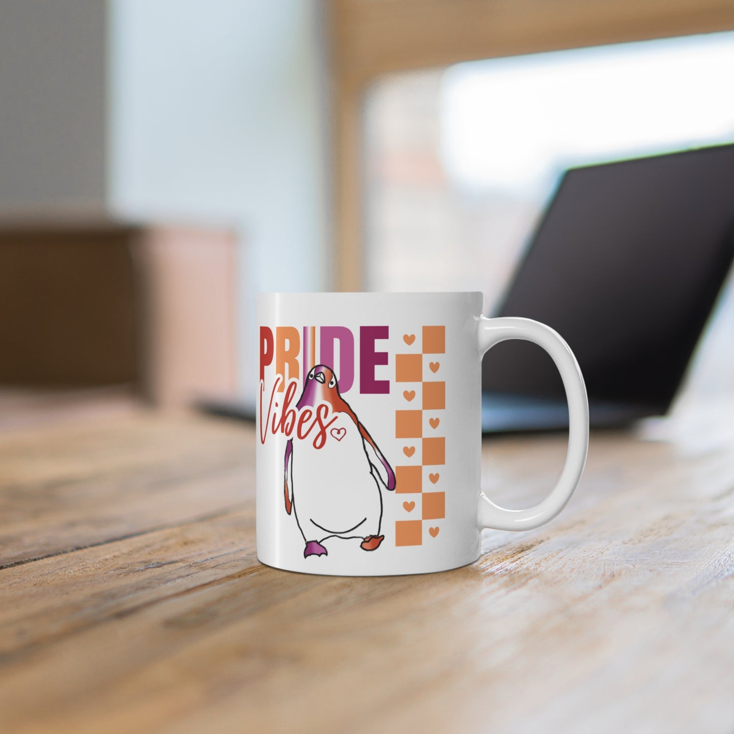 Penguin Pride Vibes | 11 oz. Coffee Mug | Lesbian Pride