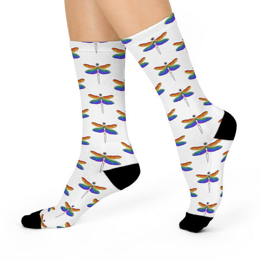 Dragonfly | Rainbow Pride | Cushioned Crew Socks