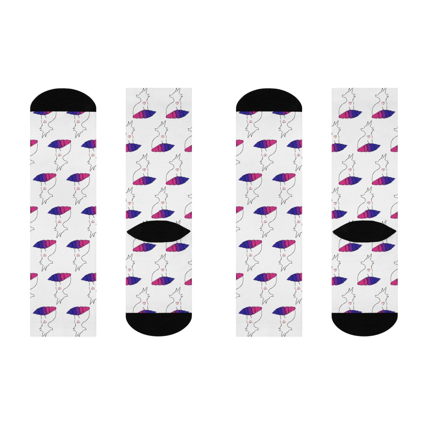 Fox | Bi Pride | Cushioned Crew Socks