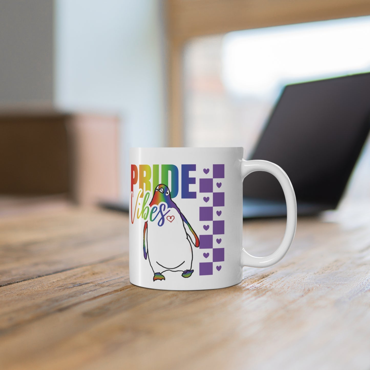 Penguin Pride Vibes | 11 oz. Coffee Mug | Rainbow Pride