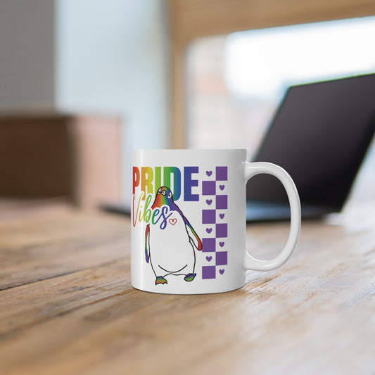 Penguin Pride Vibes | 11 oz. Coffee Mug | Rainbow Pride