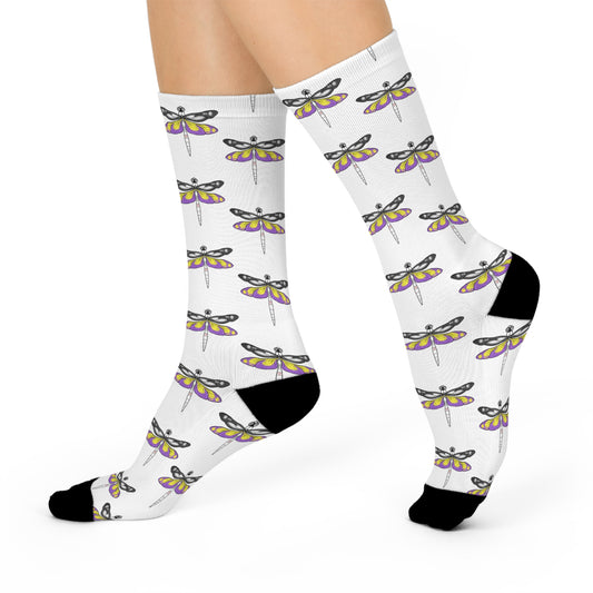 Dragonfly | Non Binary Pride | Cushioned Crew Socks