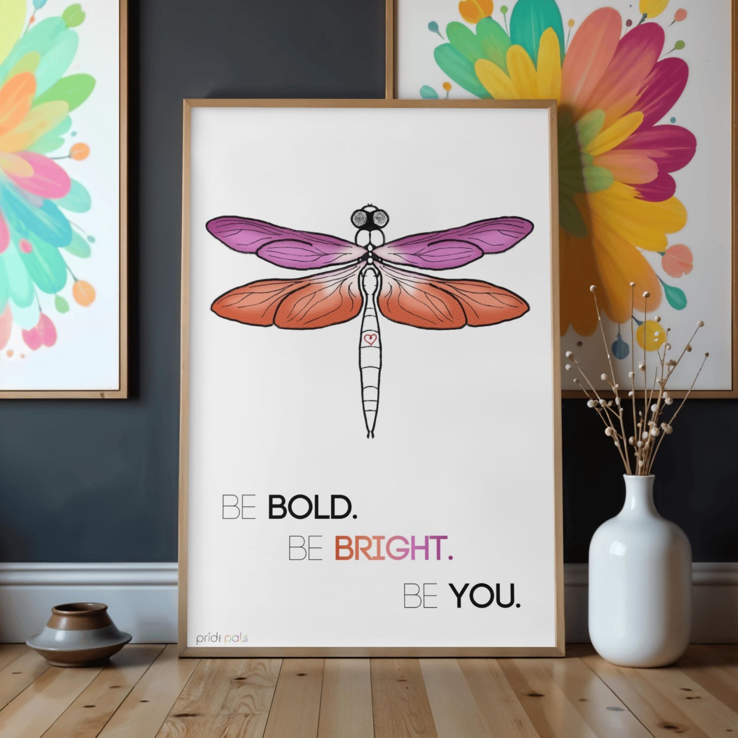 Lesbian Pride | "Be Bold. Be Bright. Be You." |  11x17 Art Print