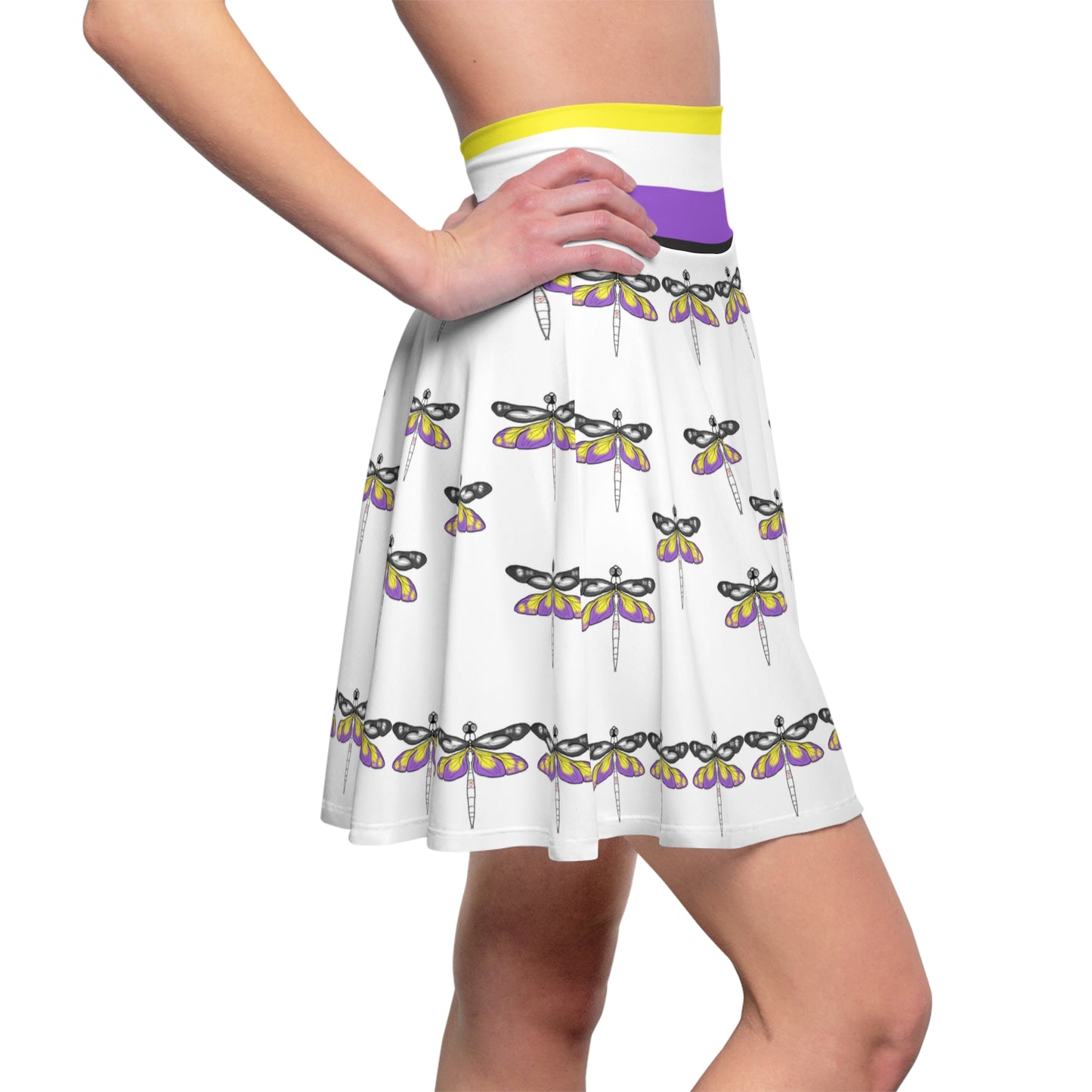 Non Binary Pride | Dragonflies | Skater Skirt