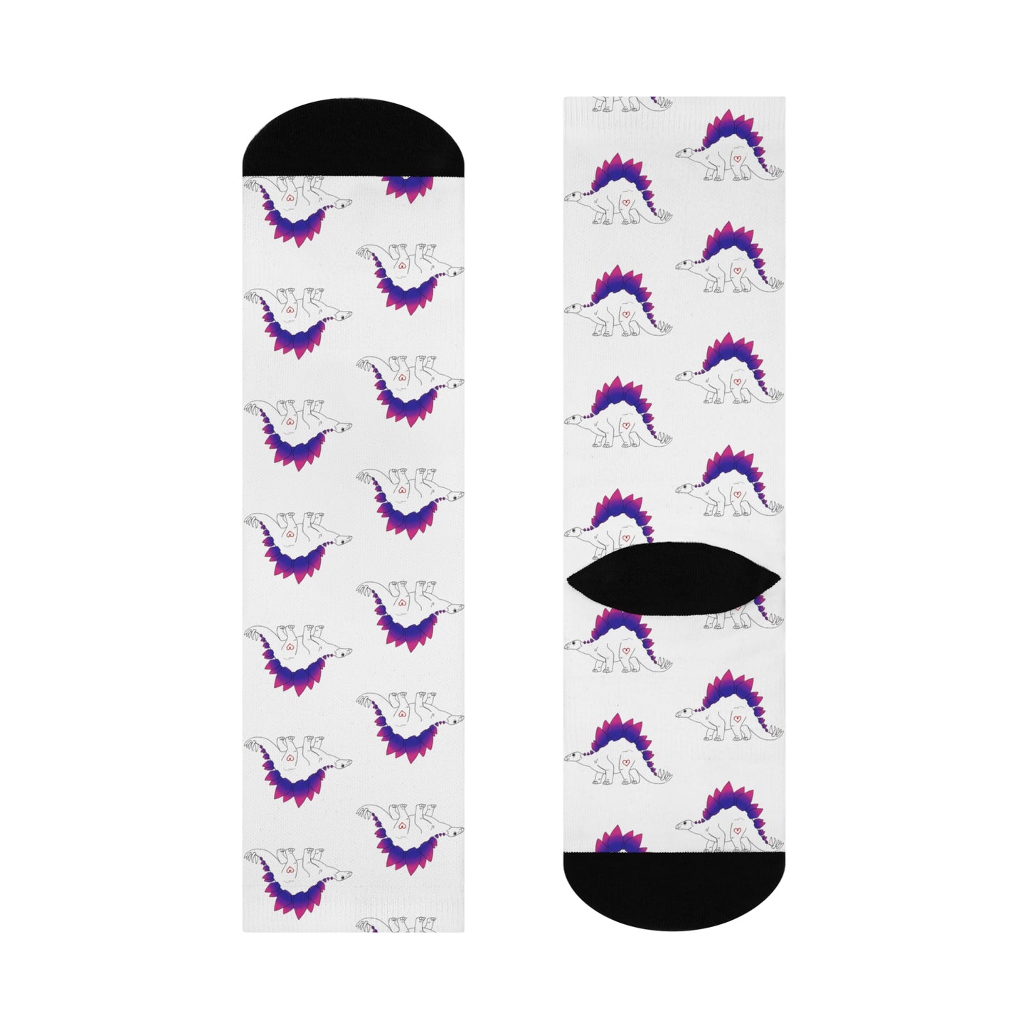 Stegosaurus | Bi Pride | Cushioned Crew Socks