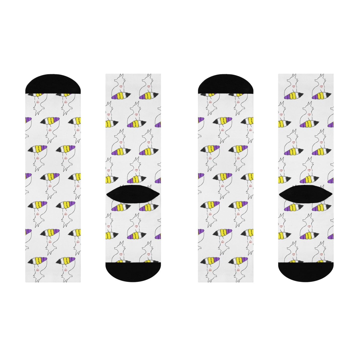 Fox | Non Binary Pride | Cushioned Crew Socks