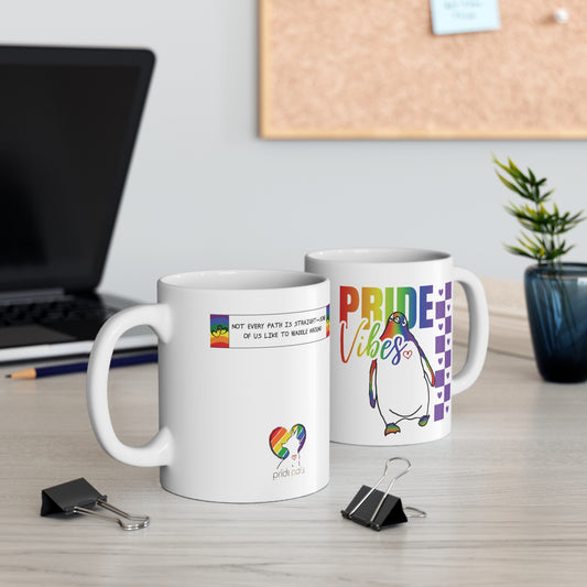 Penguin Pride Vibes | 11 oz. Coffee Mug | Rainbow Pride
