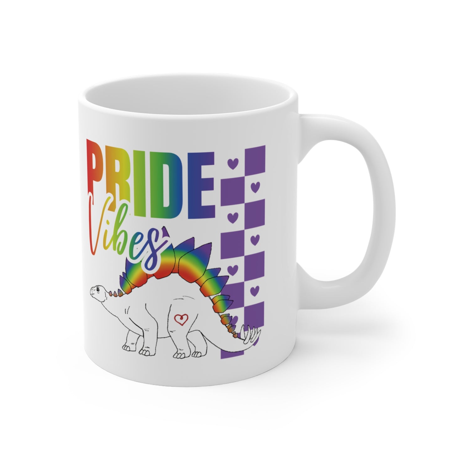Stegosaurus Pride Vibes | 11 oz Coffee Mug | Rainbow Pride