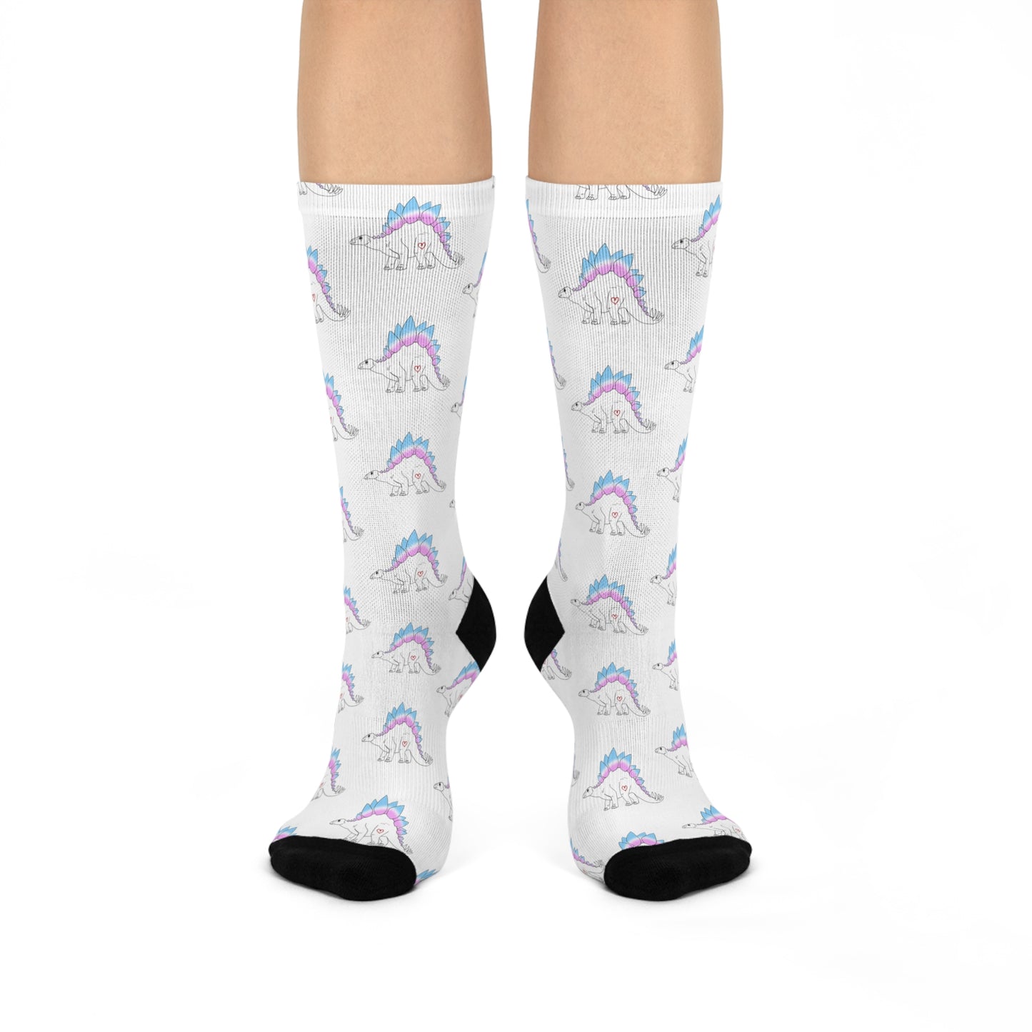 Stegosaurus | Trans Pride | Cushioned Crew Socks