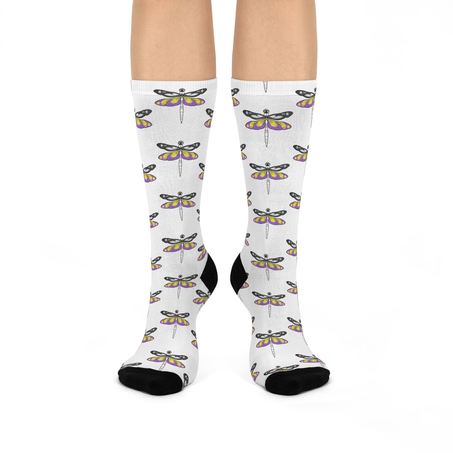 Dragonfly | Non Binary Pride | Cushioned Crew Socks