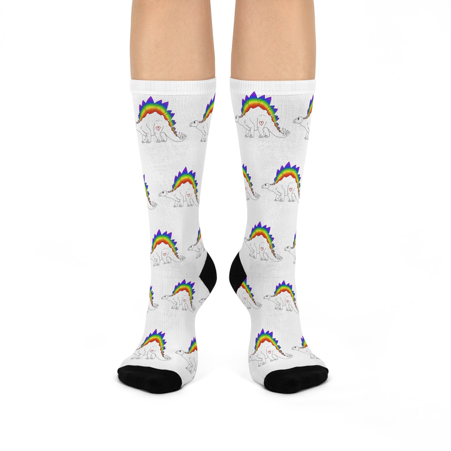 Stegosaurus | Rainbow Pride | Cushioned Crew Socks