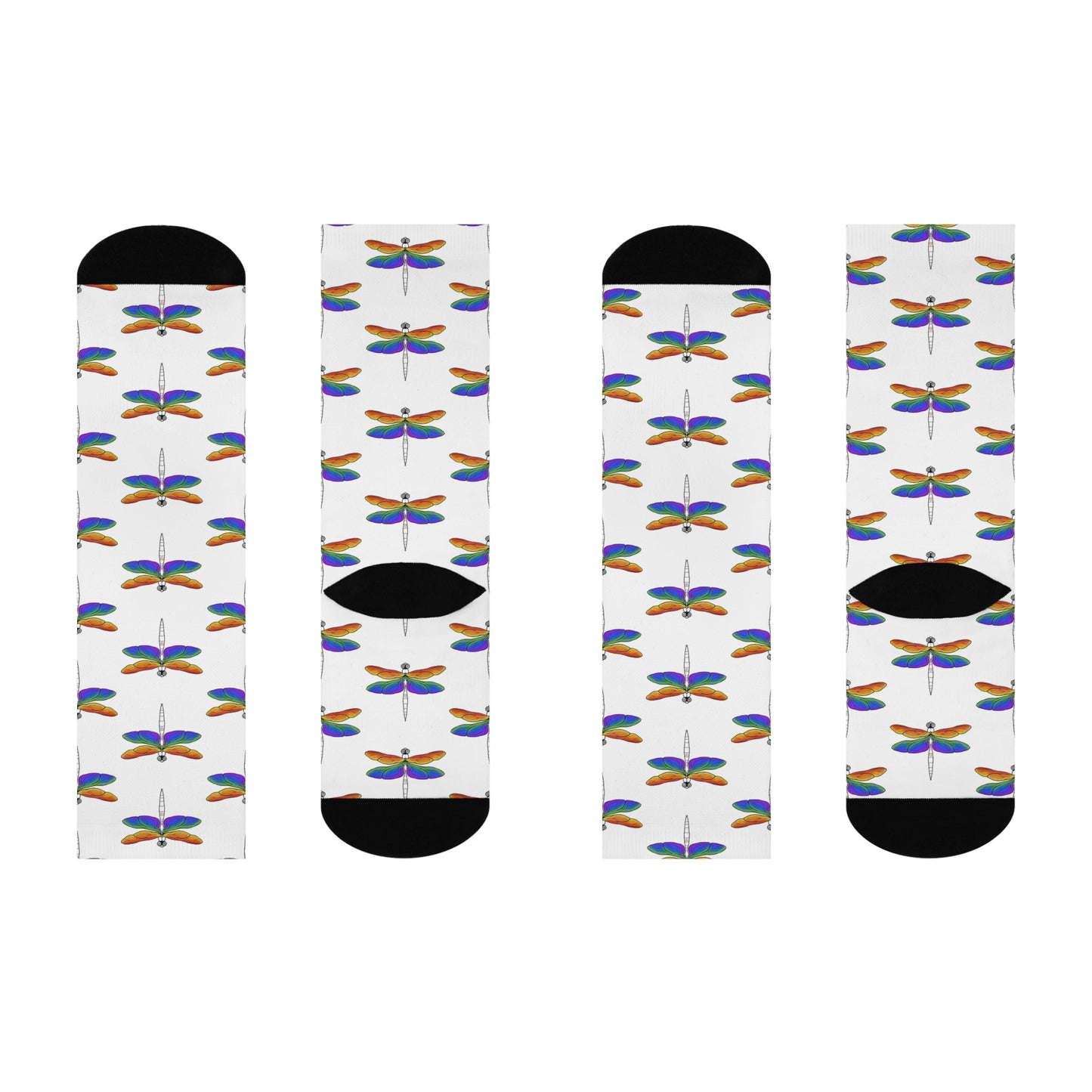 Dragonfly | Rainbow Pride | Cushioned Crew Socks
