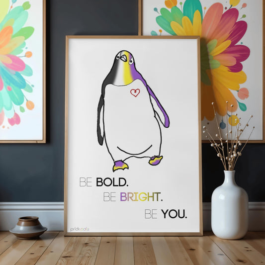 Non Binary Pride | "Be Bold. Be Bright. Be You." | 11x17 Art Print