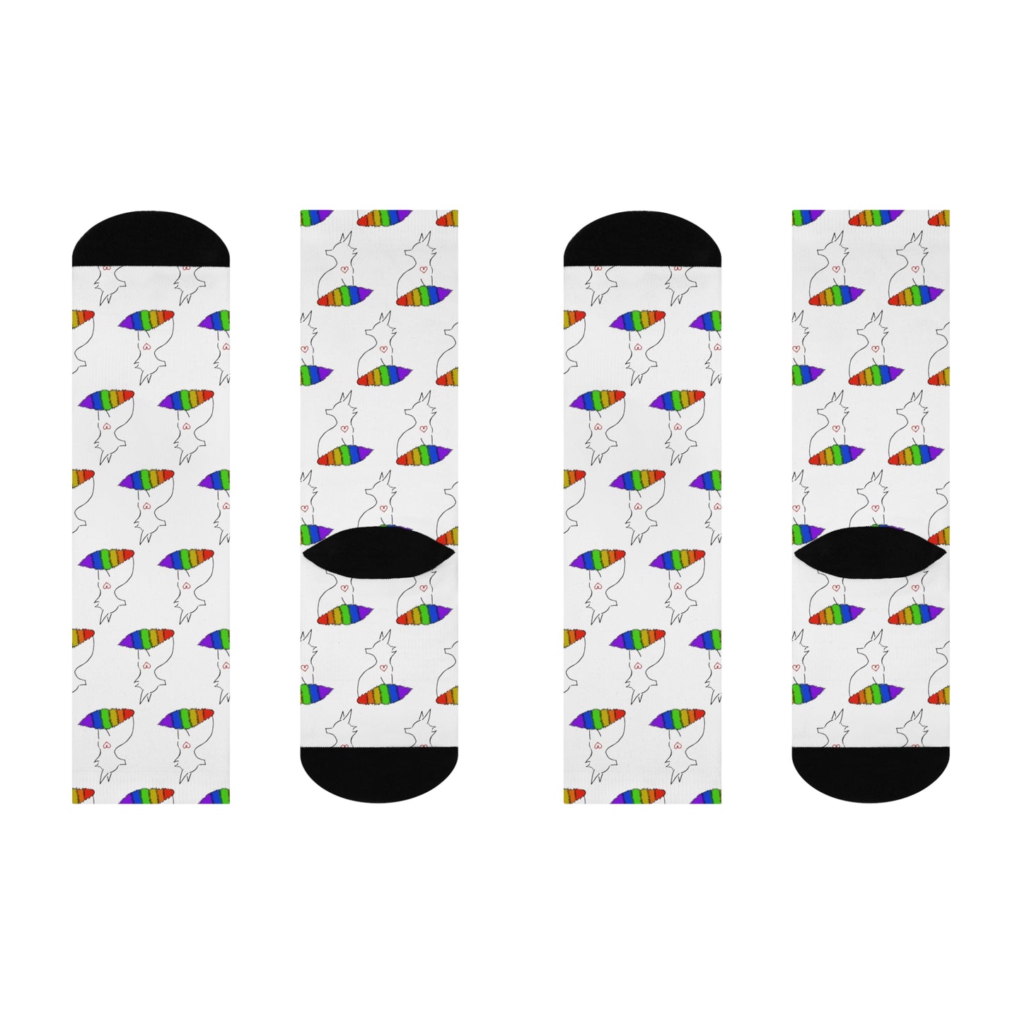Fox | Rainbow Pride | Cushioned Crew Socks