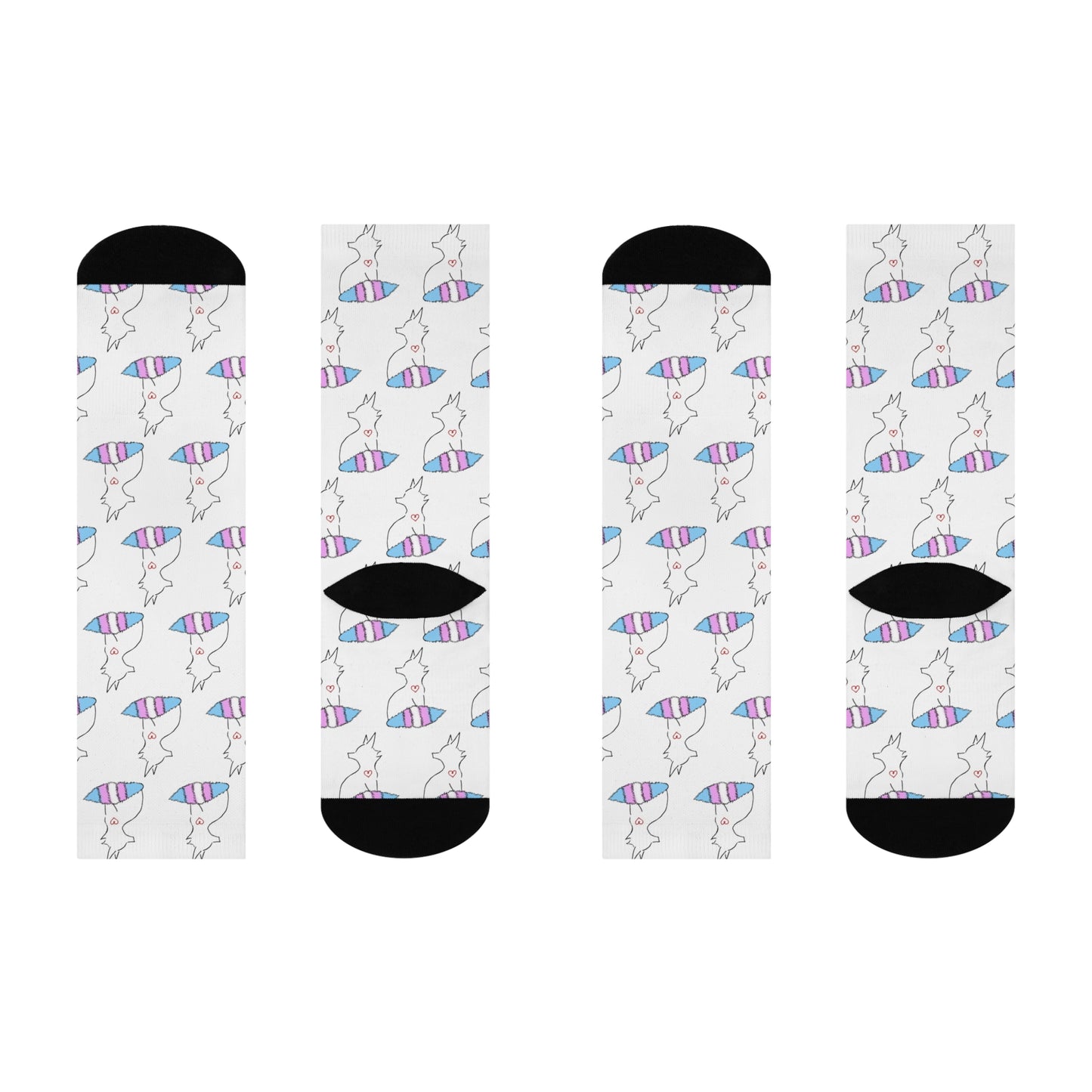 Fox | Trans Pride | Cushioned Crew Socks