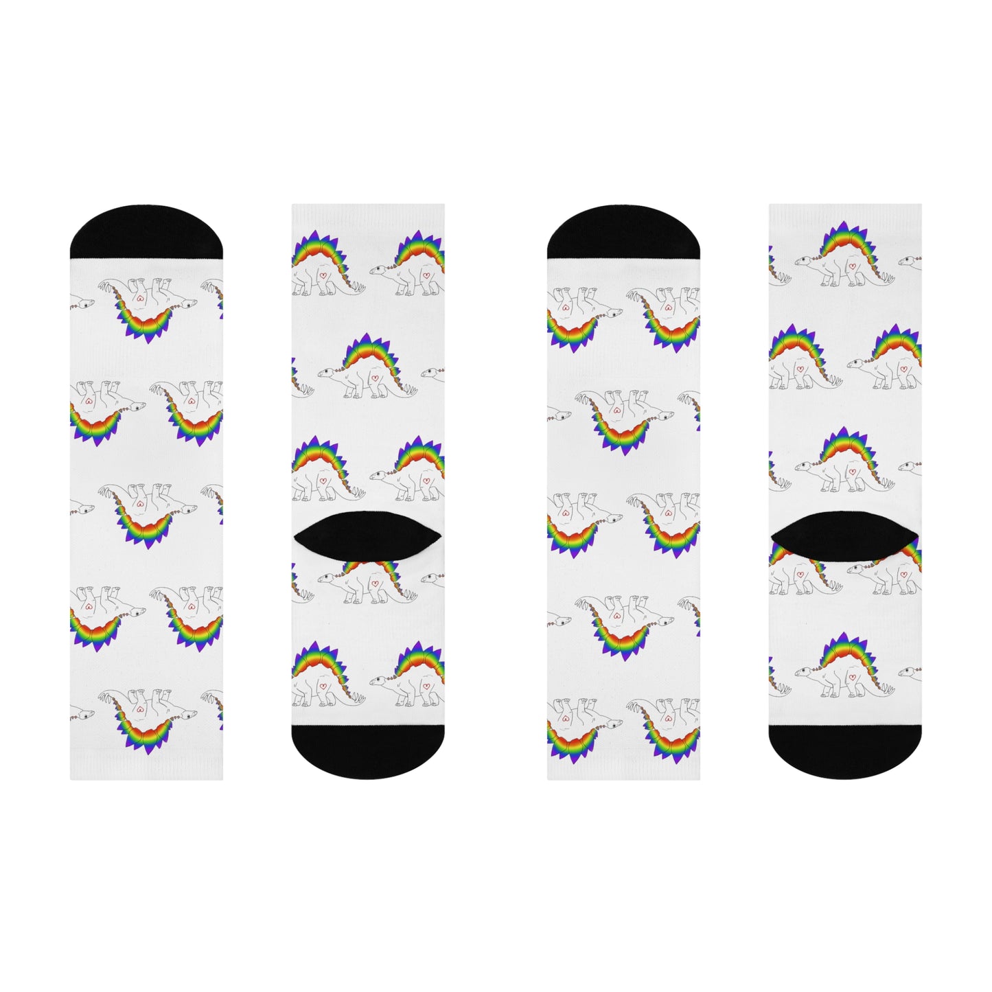 Stegosaurus | Rainbow Pride | Cushioned Crew Socks