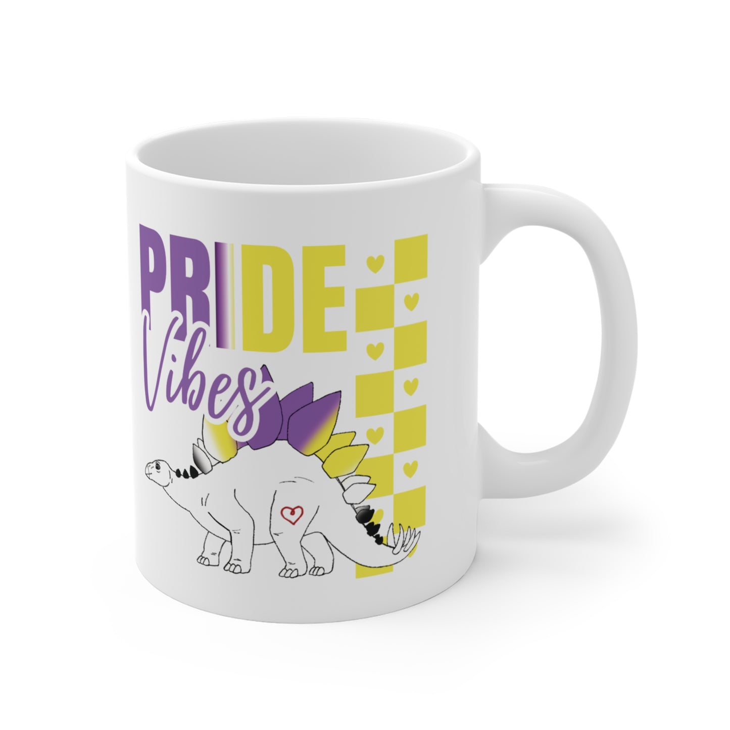 Stegosaurus Pride Vibes | 11 oz Coffee Mug | Non Binary Pride