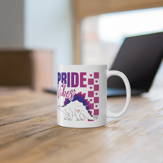 Stegosaurus Pride Vibes | 11 oz Coffee Mug | Bi Pride