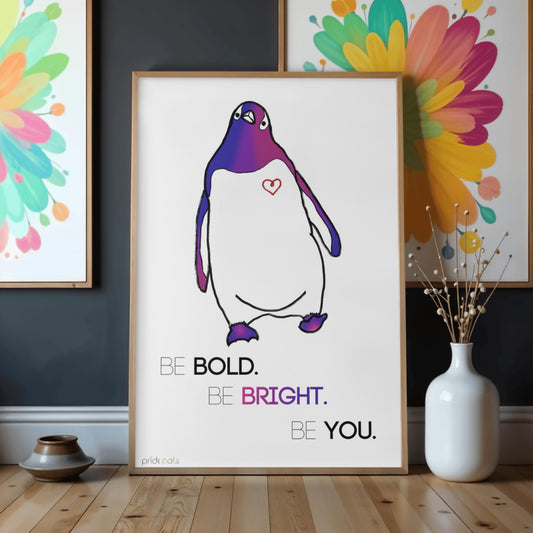Bi Pride | "Be Bold. Be Bright. Be You." | 11x17 Art Print